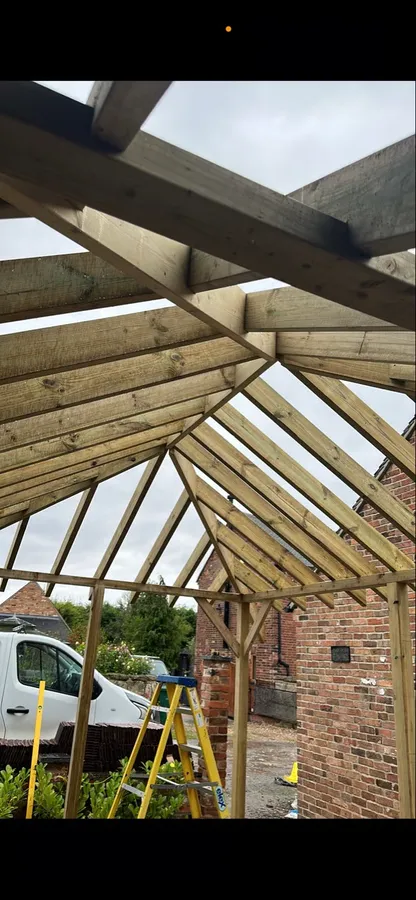 Garden room timber structure construction